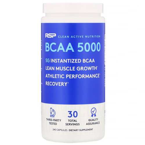 RSP Nutrition, BCAA 5000, 5,000 mg, 240 Capsules فوائد