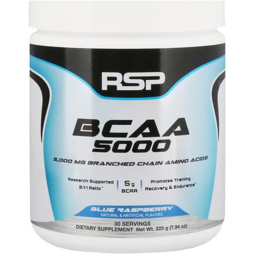 RSP Nutrition, BCAA 5000, Blue Raspberry, 5,000 mg, 7.94 oz (225 g) فوائد
