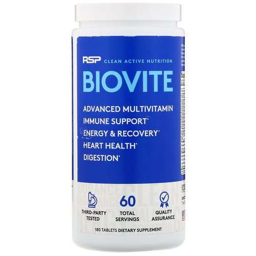 RSP Nutrition, Biovite Advanced Multivtamin, 180 Tablets فوائد