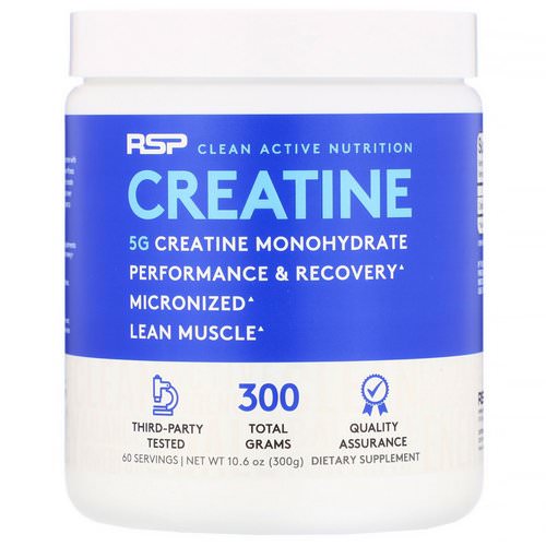 RSP Nutrition, Creatine Monohydrate, Micronized Creatine Powder, 10.6 oz (300 g) فوائد