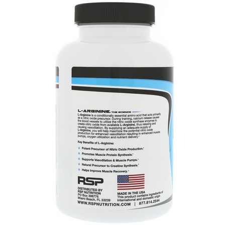 RSP Nutrition L-Arginine - L-Arginine,الأحماض الأمينية,المكملات الغذائية