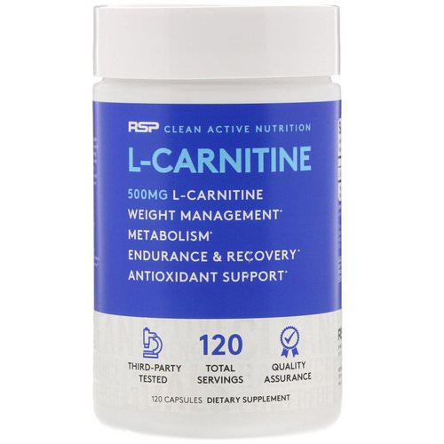 RSP Nutrition, L-Carnitine, 500 mg, 120 Capsules فوائد