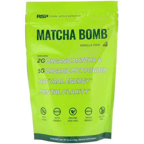 RSP Nutrition, Matcha Bomb, Vanilla Chai, 5.3 oz (150 g) فوائد