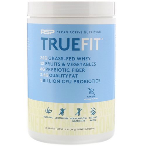 RSP Nutrition, TrueFit, Grass-Fed Whey Protein, Vanilla, 2 lbs (940 g) فوائد