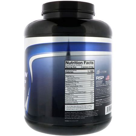 RSP Nutrition, TrueGain Premium Mass Gainer, Vanilla, 6 lbs (2.6 kg):مساحيق الكرب,هيدرات, استرداد بعد التمرين
