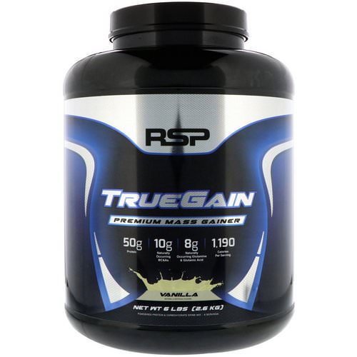RSP Nutrition, TrueGain Premium Mass Gainer, Vanilla, 6 lbs (2.6 kg) فوائد