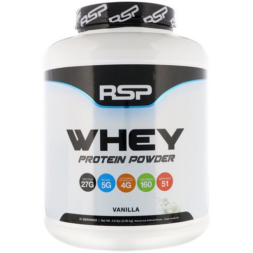 RSP Nutrition, Whey Protein Powder, Vanilla, 4.6 lbs (2.09 kg) فوائد