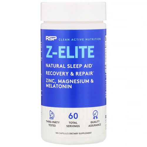RSP Nutrition, Z-Elite, Recovery & Sleep Support, 180 Capsules فوائد