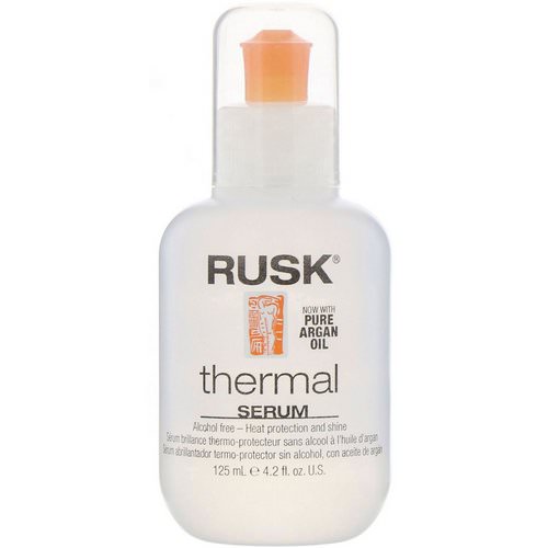 Rusk, Thermal Serum, Alcohol Free, Heat Protection And Shine, 4.2 fl oz (125 ml) فوائد