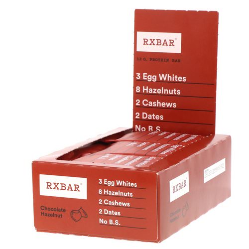 RXBAR, Protein Bar, Chocolate Hazelnut, 12 Bars, 1.83 oz (52 g) Each فوائد