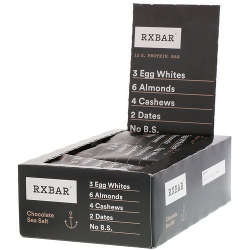 RXBAR, Protein Bars, Chocolate Sea Salt, 12 Bars, 1.83 oz (52 g) Each فوائد