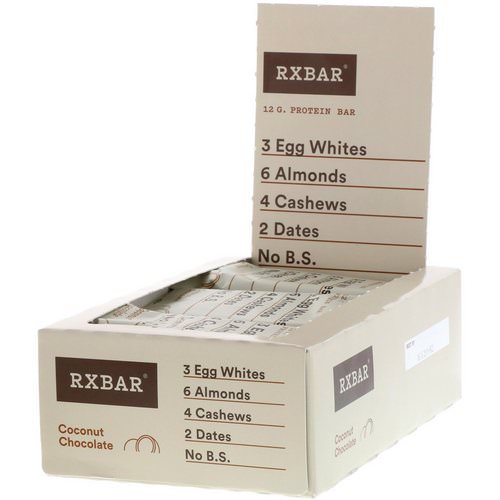 RXBAR, Protein Bars, Coconut Chocolate, 12 Bars, 1.83 oz (52 g) Each فوائد