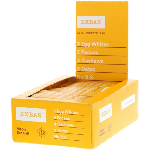 RXBAR, Protein Bars, Maple Sea Salt, 12 Bars, 1.83 oz (52 g) Each فوائد