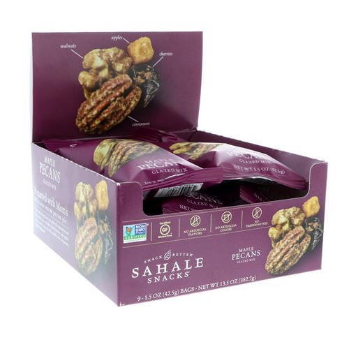 Sahale Snacks, Glazed Mix, Maple Pecans, 9 Packs, 1.5 oz (42.5 g) Each فوائد