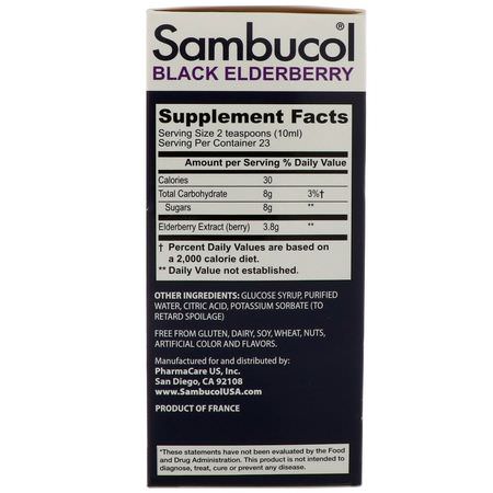 Sambucol, Black Elderberry Syrup, Original Formula, 7.8 fl oz (230 ml):أنفلونزا, سعال