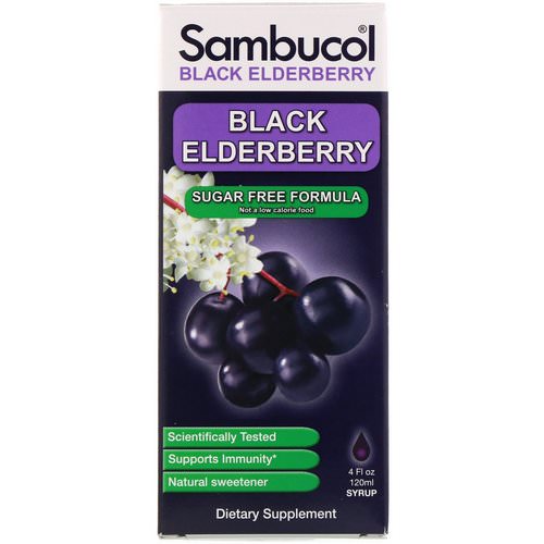 Sambucol, Black Elderberry Syrup, Sugar Free Formula, 4 fl oz (120 ml) فوائد