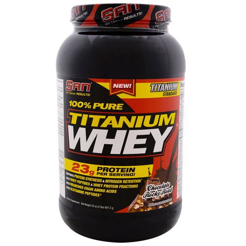 SAN Nutrition, 100% Pure Titanium Whey, Chocolate Rocky Road, 2 lbs (907.2 g) فوائد