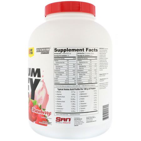 SAN Nutrition, 100% Pure Titanium Whey, Strawberry, 5 lb (2273 g):بر,تين مصل اللبن, التغذية الرياضية