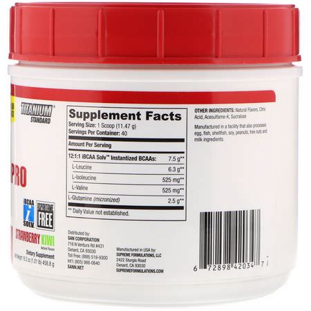 SAN Nutrition, BCAA Pro Reloaded, Strawberry Kiwi, 16.2 oz (458.8 g):BCAA,الأحماض الأمينية