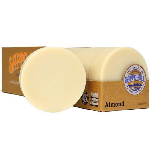 Sappo Hill, Glyceryne Cream Soap, Almond, 12 Bars, 3.5 oz (100 g) Each فوائد