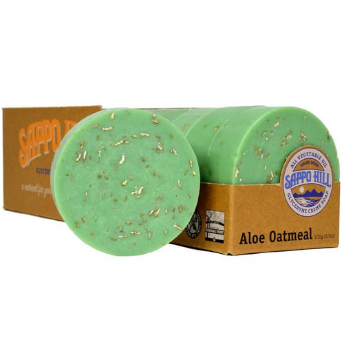 Sappo Hill, Glyceryne Cream Soap, Aloe Oatmeal, 12 Bars, 3.5 oz (100 g) Each فوائد