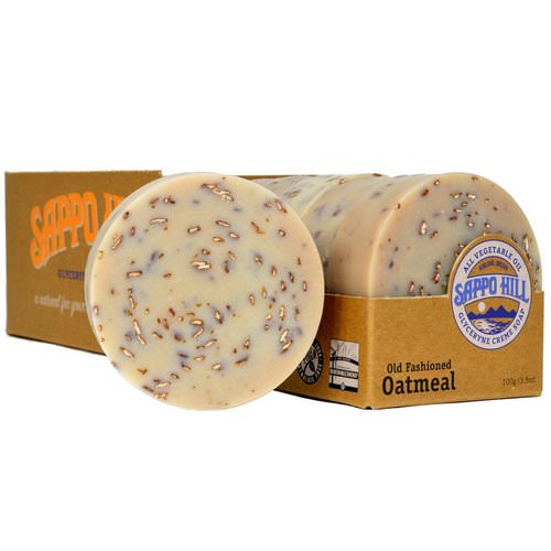 Sappo Hill, Glyceryne Cream Soap, Old Fashion Oatmeal, 12 Bars, 3.5 oz (100 g) Each فوائد