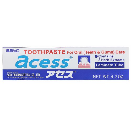 Sato, Acess, Toothpaste for Oral Care, 4.2 oz (125 g) فوائد