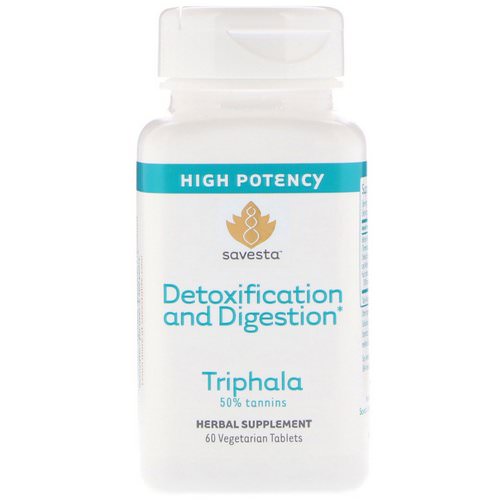 Savesta, Detoxification and Digestion, Triphala, 60 Vegetarian Tablets فوائد
