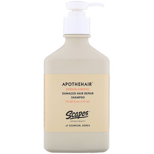 Scapes, Apothehair, Korean Ginseng, Damaged Hair Repair Shampoo, 10.48 fl oz (310 ml) فوائد