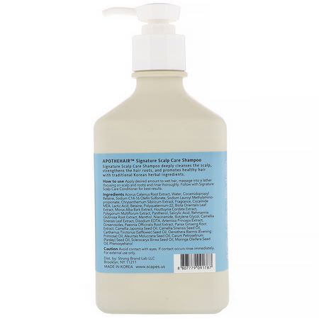 Scapes, Apothehair, Korean Ginseng, Signature Scalp Care Shampoo, 10.48 fl oz (310 ml):شامب, العناية بالشعر K-جمال