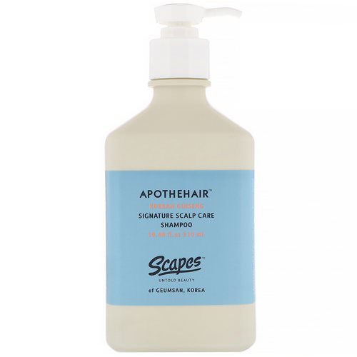 Scapes, Apothehair, Korean Ginseng, Signature Scalp Care Shampoo, 10.48 fl oz (310 ml) فوائد