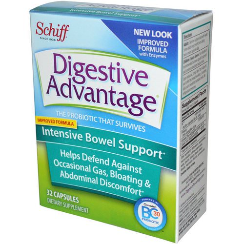 Schiff, Digestive Advantage, Intensive Bowel Support, 32 Capsules فوائد