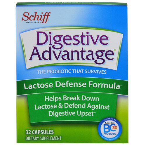 Schiff, Digestive Advantage, Lactose Defense Formula, 32 Capsules فوائد