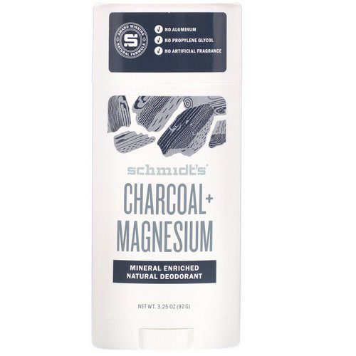 Schmidt's Naturals, Natural Deodorant, Charcoal + Magnesium, 3.25 oz (92 g) فوائد