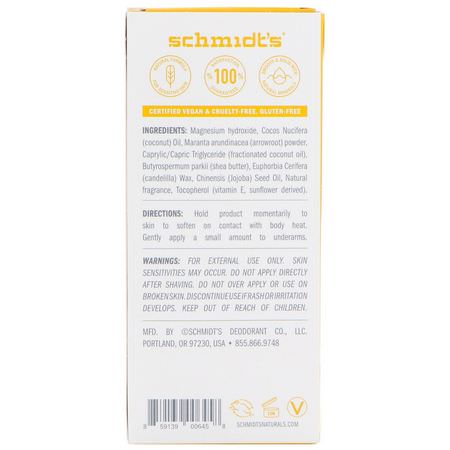 Schmidt's Naturals, Natural Deodorant, Sensitive Skin Formula, Coconut Pineapple, 3.25 oz (92 g):مزيل عرق, حمام