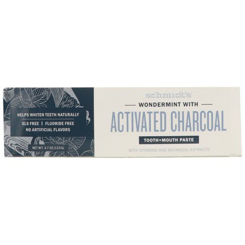 Schmidt's Naturals, Tooth + Mouth Paste, Wondermint with Activated Charcoal, 4.7 oz (133 g) فوائد