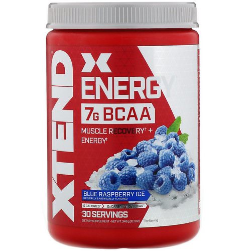 Scivation, Xtend Energy BCAA, Blue Raspberry Ice, 12.3 oz (348 g) فوائد
