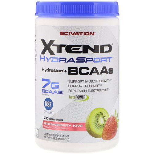 Scivation, Xtend HydraSport, Hydration + BCAAs, Strawberry Kiwi, 12.2 oz (345 g) فوائد