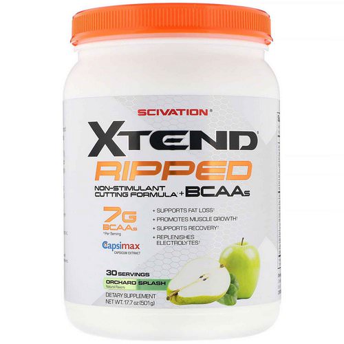 Scivation, Xtend, Ripped BCAAs, Orchard Splash, 17.7 oz (501 g) فوائد