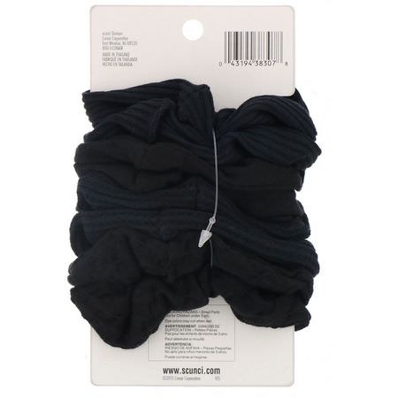 Scunci, Mixed Knits Ponytail Holder, Black, 8 Pieces:الشعر