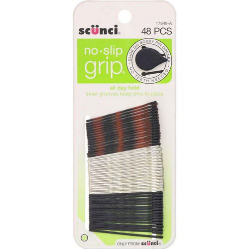 Scunci, No Slip Grip, All Day Hold, Bobby Pin, Assorted Colors, 48 Pieces فوائد