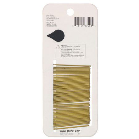 Scunci, No Slip Grip, All Day Hold, Bobby Pins, Striped, 48 Pieces:الشعر