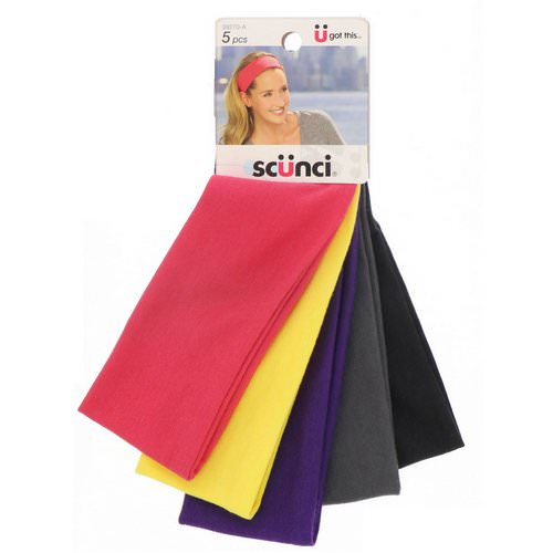 Scunci, Summer Headwraps, Assorted Colors, 5 Pieces فوائد