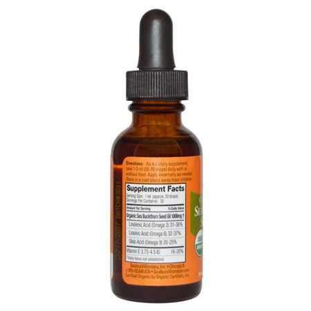 SeaBuckWonders, Organic Himalayan Sea Buckthorn Seed Oil, 1 oz (30 ml):Omega-7, Omegas EPA DHA