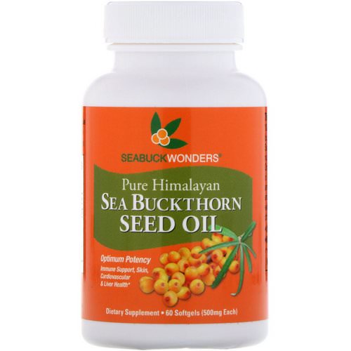 SeaBuckWonders, Sea Buckthorn Seed Oil, 500 mg, 60 Softgels فوائد