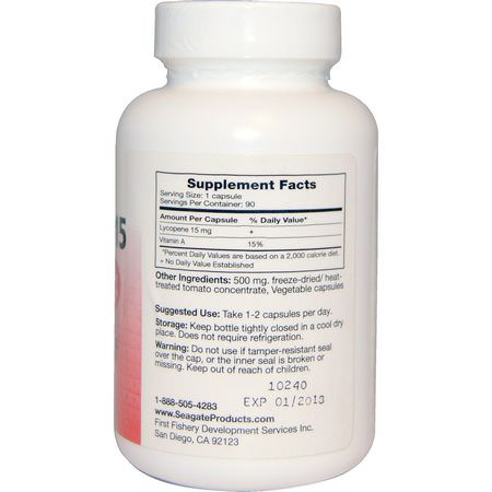 Seagate, Lycopene-15, 15 mg, 90 Vcaps:اللايك,بين, مضادات الأكسدة