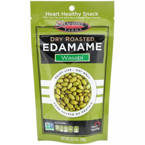 Seapoint Farms, Dry Roasted Edamame, Wasabi, 3.5 oz (99 g) فوائد
