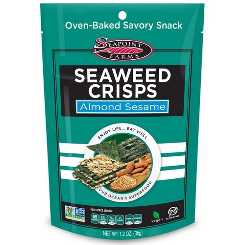 Seapoint Farms, Seaweed Crisps, Almond Sesame, 1.2 oz (35 g) فوائد