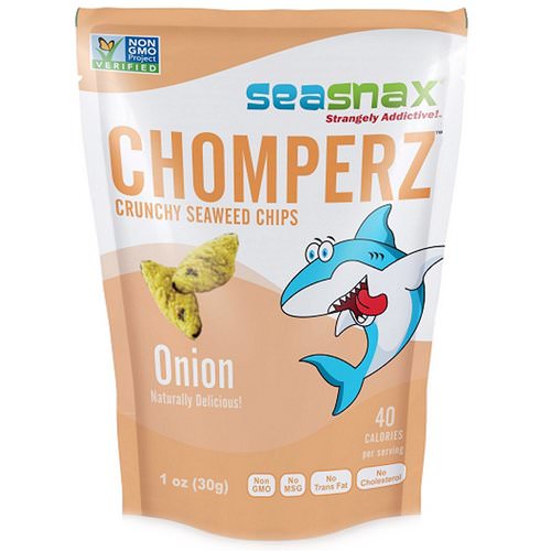 SeaSnax, Chomperz, Crunchy Seaweed Chips, Onion, 1 oz (30 g) فوائد