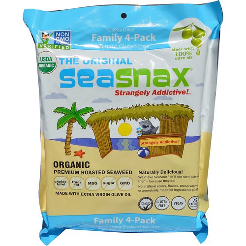 SeaSnax, Organic Premium Roasted Seaweed, The Original, 20 Large Sheets, 2.16 oz (60 g) فوائد
